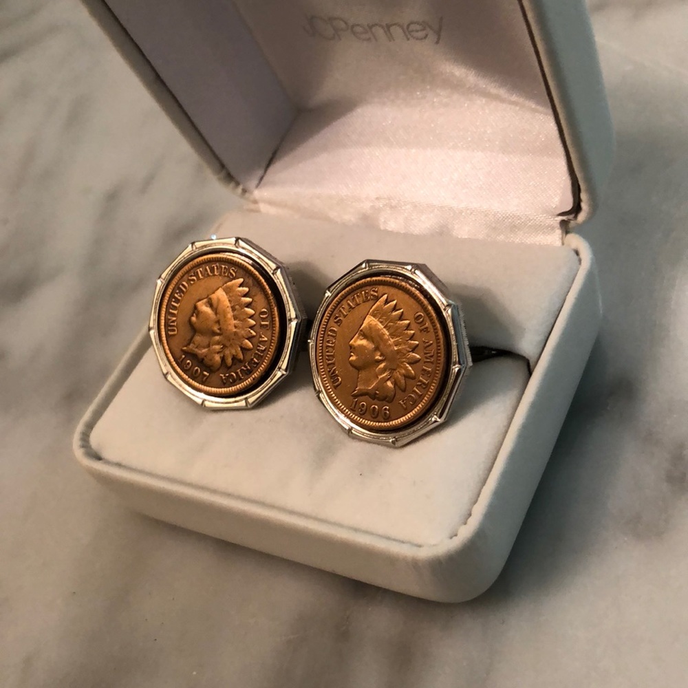 1906/1907 Indian Head Coin Cufflinks